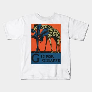 G is For Giraffe ABC Designed and Cut on Wood by CB Falls Kids T-Shirt